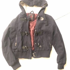 Navy Blue Bomber Coat